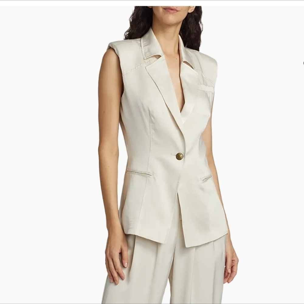 Ramy Brook Angie Satin Vest Top Size XS NWT $425 Office Business